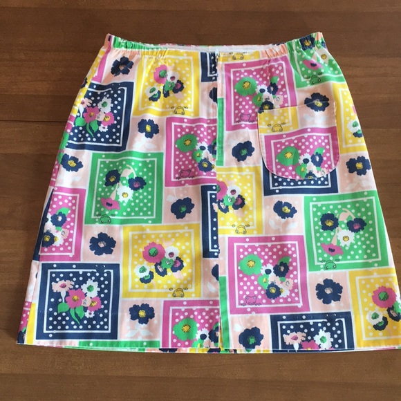 Vintage Floral Frogs Patchwork retro skirt skort polka dots frogs flowers 🌸 🐸 - Picture 3 of 16